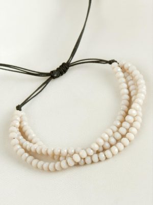 Üçlü Kristal Bileklik-Gri