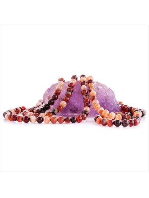 8 mm Damarlı Akik Taşı-Kahverengi