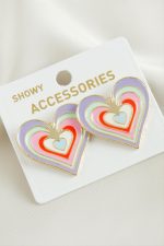 Kalp Yeni Sezon Mineli Küpe-Sarı