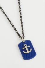 Çapa Erkek Kolye-Mavi - Görsel 3
