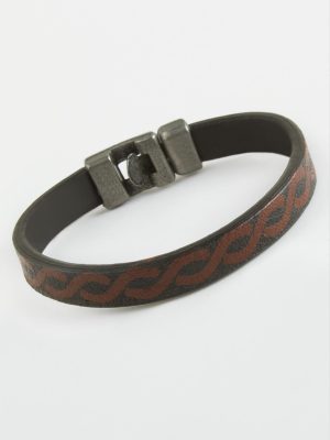 Sonsuzluk Kaliteli Suni Deri Bileklik-Bordo