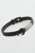 Çapa Kaliteli Suni Deri Bileklik-Siyah