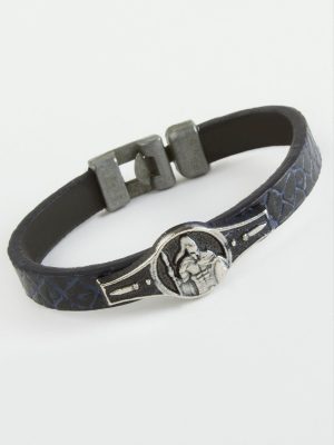 Savaşçı Kaliteli Suni Deri Bileklik-Lacivert