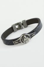 Savaşçı Kaliteli Suni Deri Bileklik-Lacivert - Görsel 2