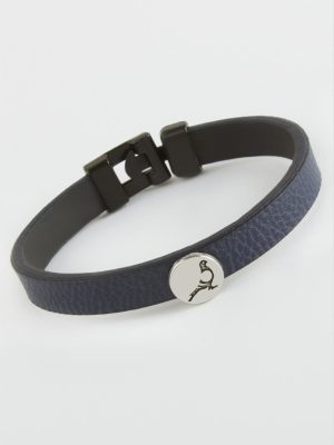 Kuş Kaliteli Suni Deri Bileklik-Lacivert