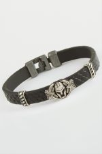 Mifer Kaliteli Suni Deri Bileklik-Siyah