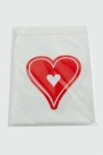 11X17 Kalp Sedef Poşet Paketi 100 Adet-Beyaz