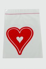 11X17 Kalp Sedef Poşet Paketi 100 Adet-Beyaz - Görsel 2