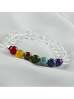 7li Doğaltaş Çakra Bileklik-Renkli