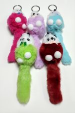 Süs Köpeği Tüylü Peluş Anahtarlık-Renkli - Görsel 3