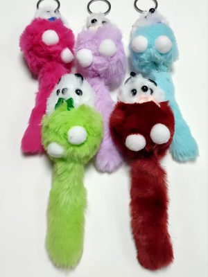 Süs Köpeği Tüylü Peluş Anahtarlık-Renkli