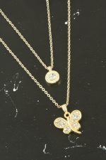 Kelebek Yeni Sezon İkili Kolye-Sarı - Görsel 2