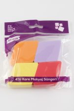 4 Adet Kare Makyaj Süngeri-Renkli - Görsel 2