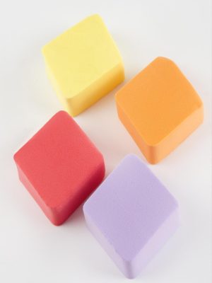 4 Adet Kare Makyaj Süngeri-Renkli