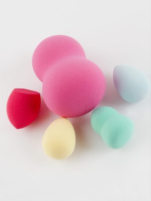 5 Adet Yumurta  Makyaj Süngeri-Renkli