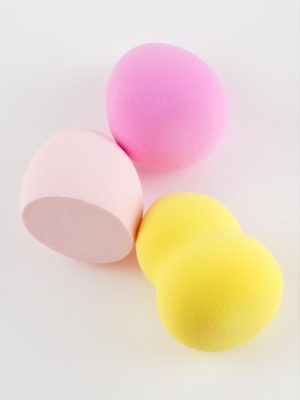 3 Adet Yumurta Silindir Makyaj Süngeri-Renkli