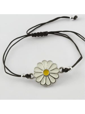 Papatya Figürlü Mineli Bileklik-Renkli