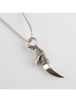 Hançer Figürlü Metal Kolye-Gümüş Rengi