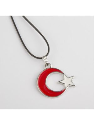 Kırmızı Ayyıldız Kolye-Siyah