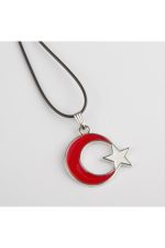 Kırmızı Ayyıldız Kolye-Siyah - Görsel 2