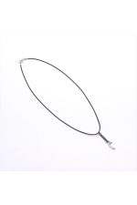 Hançer Figürlü Vinlex Deri Kolye-Gümüş Rengi - Görsel 2