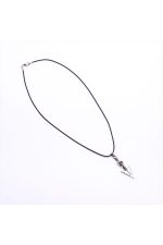 Ok Figürlü Kuru Kafa Vinlex Deri Kolye-Gümüş Rengi - Görsel 2