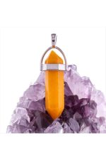 Akik Point Kolye Ucu-Sarı - Görsel 3