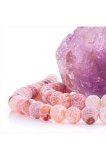 8 mm Mat Akik Taşı-Turuncu - Görsel 2