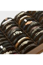 Standlı Kaliteli Suni Deri Toptan Bileklik 40 Adet-40 - Görsel 2