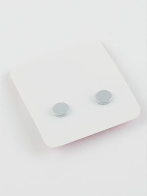 Tek Taş Mıknatıslı Cam Küpe  7 mm-Gümüş Rengi