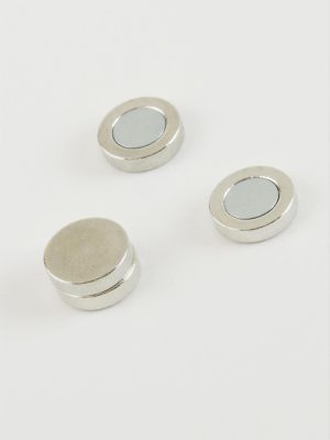 Yuvarlak Mıknatıslı Küpe-Siyah