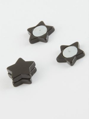 Yıldız Mıknatıslı Küpe-Gümüş Rengi