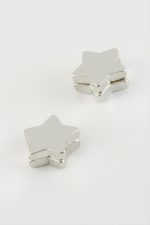 Yıldız Mıknatıslı Küpe-Gümüş Rengi - Görsel 3