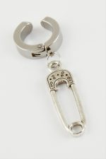 Çengel Erkek Çelik Küpe-Gümüş Rengi - Görsel 2