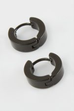 İğneli Erkek Çelik Küpe-Siyah - Görsel 2