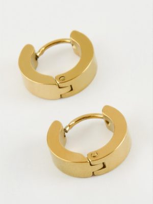 İğneli Erkek Çelik Küpe-Sarı