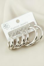 6 Adet Kalın Boru Halka Küpe 2-2,5-3 cm-Sarı