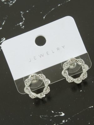 Sargılı Zirkon Taşlı Küpe-Gümüş Rengi