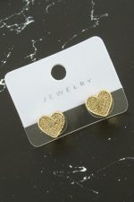 Kalp Zirkon Taşlı Küpe-Gümüş Rengi