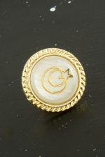 Ay Yıldız Sedef Yaka Rozet-Sarı - Görsel 3