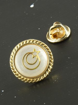 Ay Yıldız Sedef Yaka Rozet-Sarı