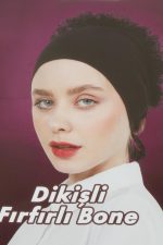 Dikişli Fırfırlı Bone-Sütlü Kahve - Görsel 2