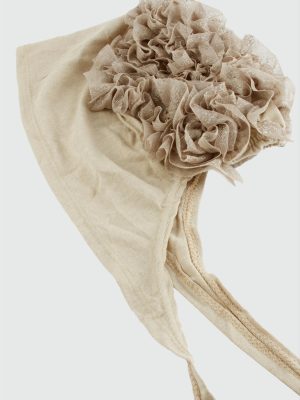 Dikişli Fırfırlı Bone-Sütlü Kahve