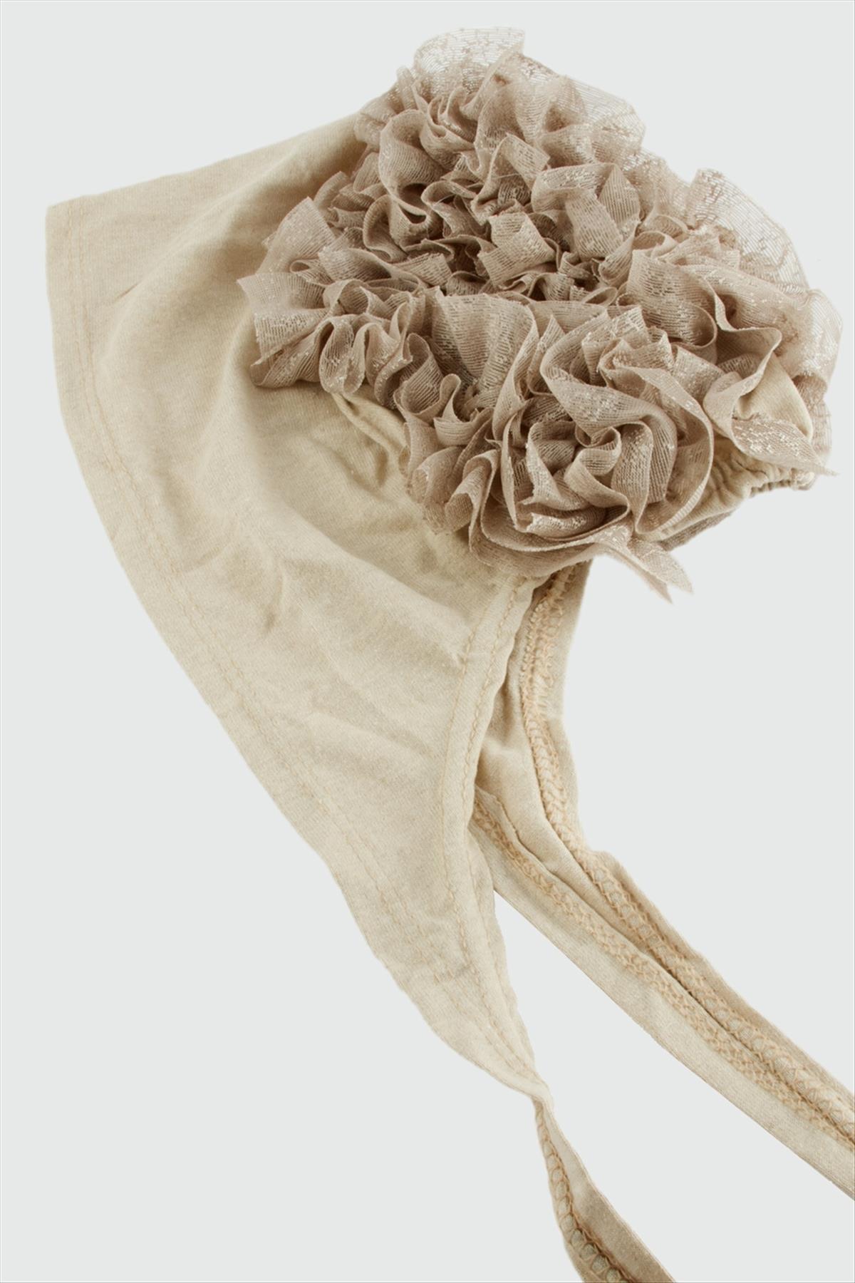 1203457_Dikisli-Firfirli-Bone-d0cb.jpg Dikişli Fırfırlı Bone-Sütlü Kahve - Görsel 1