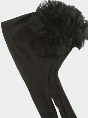 Dikişli Fırfırlı Bone-Siyah