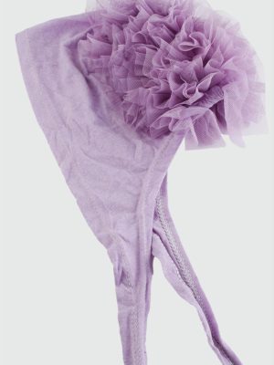 Dikişli Fırfırlı Bone-Mor