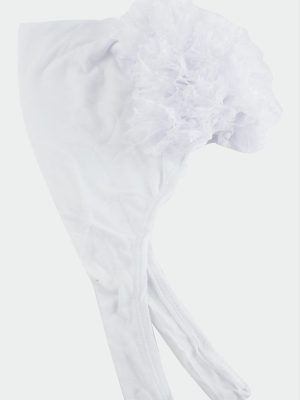 Dikişsiz Fırfırlı Bone-Beyaz