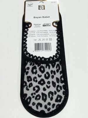 Benekli Dantel Babet Çorap-Siyah