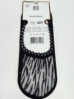 Sarmal Dantel Babet Çorap-Siyah