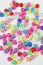 Emoji Fimo Boncuk 100 Adet-Renkli